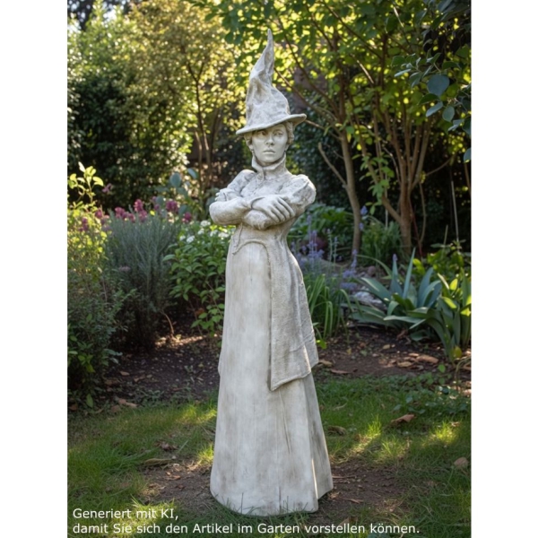 Steinguss-Hexe „MEDEA“ – Mystische XXL-Gartenskulptur von Fiona Scott